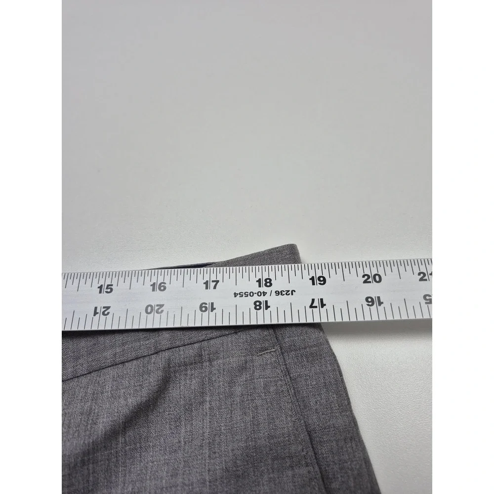 Peter Millar Dress Pants Mens 38x31 Gray Virgin Wool Stretch Flat Front FLAW